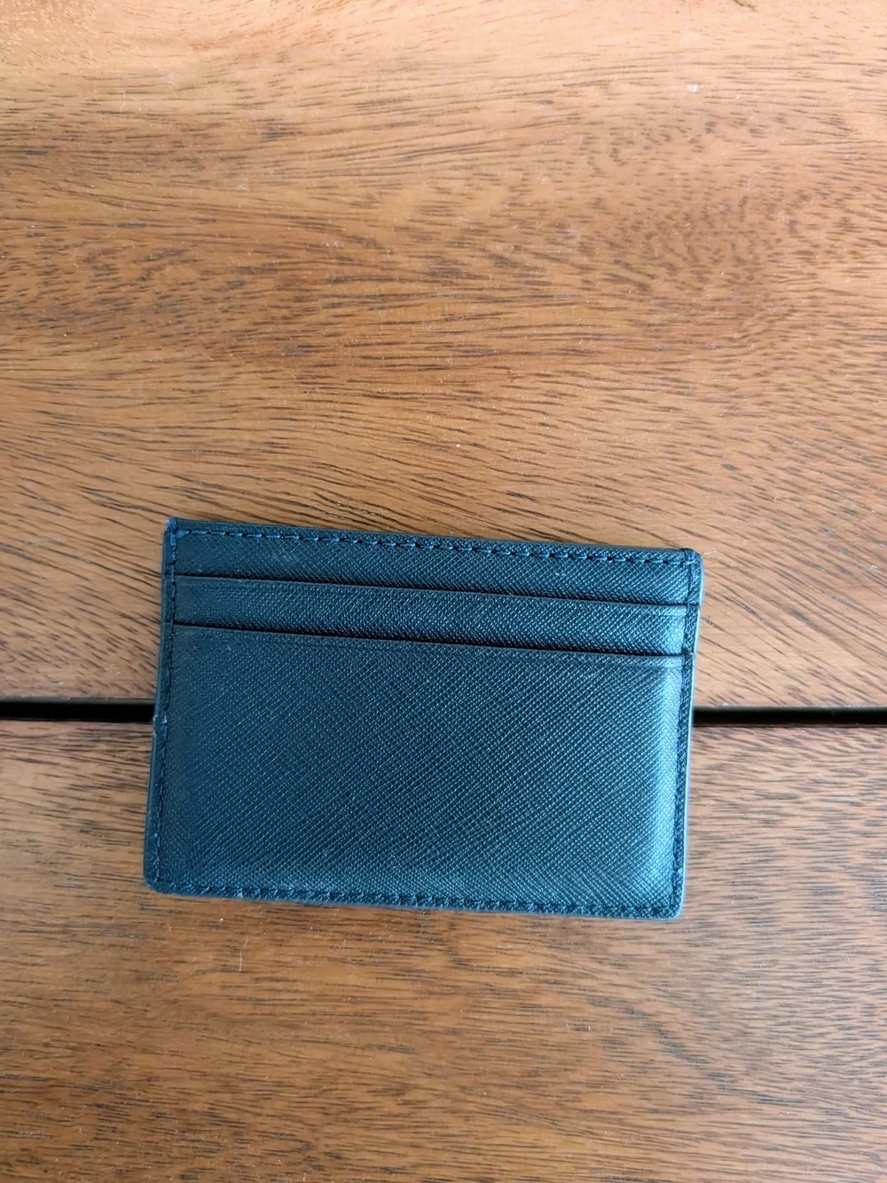 Tory Burch Navy Saffiano Leather Card Holder with Gold Logo - Picture 2 of 4